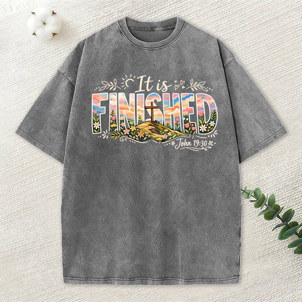 It Is Finished Christian Washed T-Shirt
