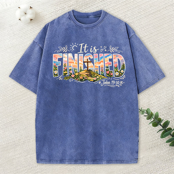 It Is Finished Christian Washed T-Shirt