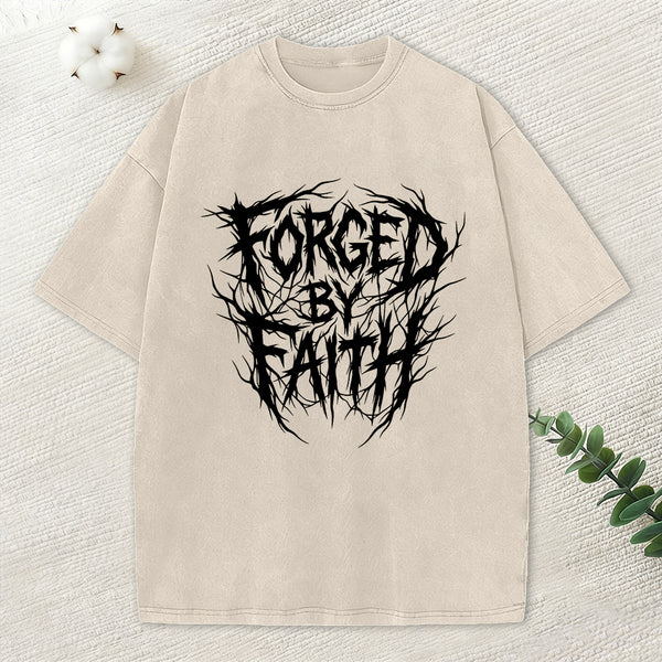 Forged By Faith Chrsitian Washed T-Shirt
