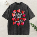 Jesus Loves You Berry Much Christian Washed T-Shirt