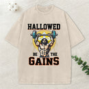 Hallowed Be The Gains Christian Washed T-Shirt