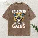 Hallowed Be The Gains Christian Washed T-Shirt