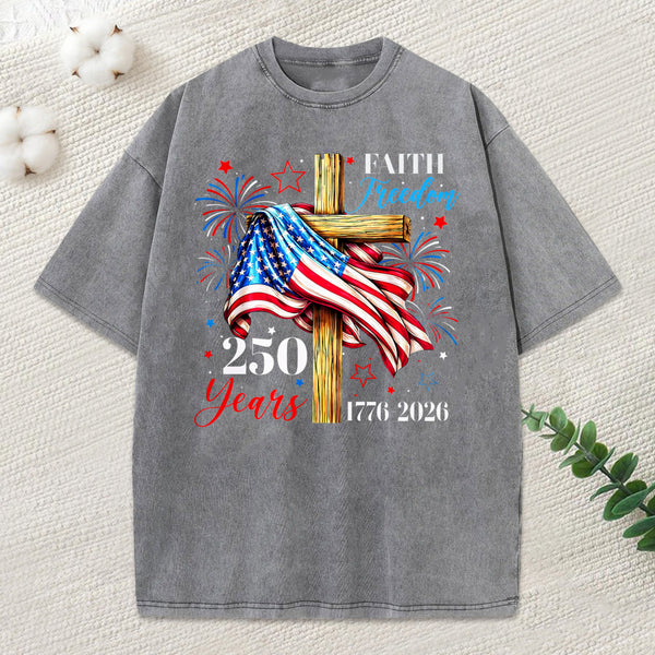Faith Freedom 250 Years Christian Washed T-Shirt
