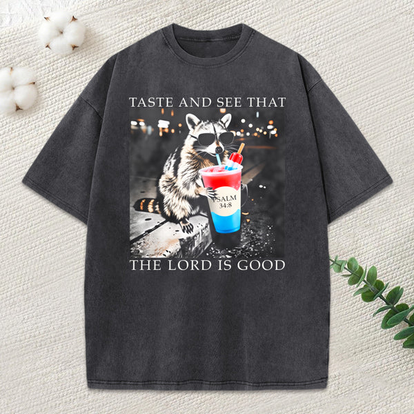 The Lord Is Good Christian Washed T-Shirt