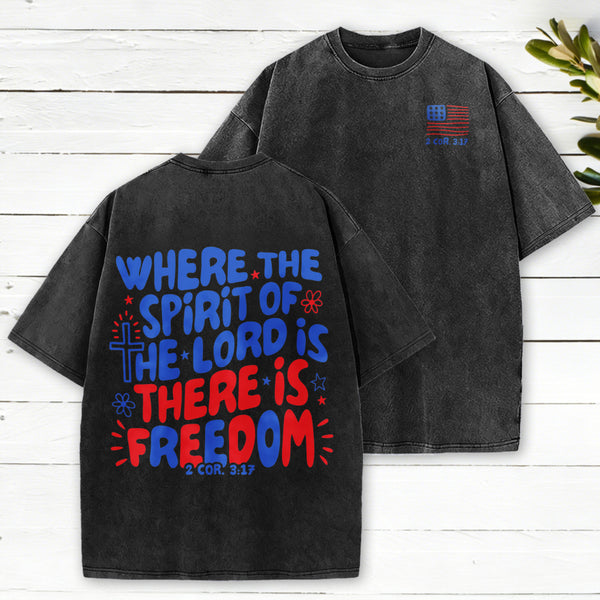 Spirit Of The Lord Christian Washed T-Shirt