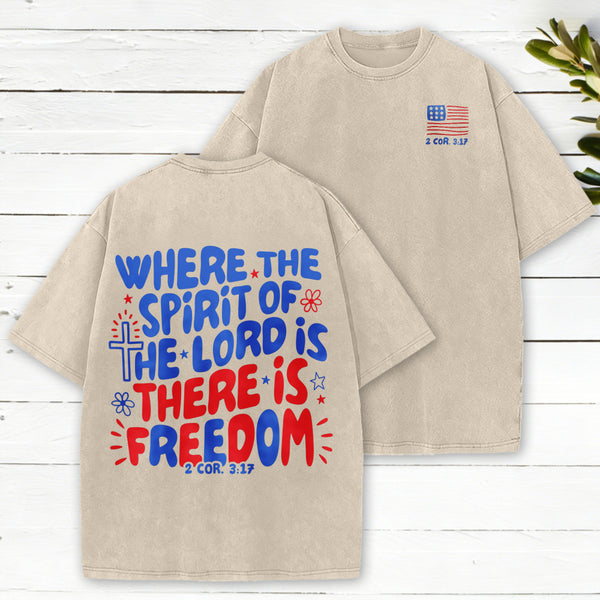 Spirit Of The Lord Christian Washed T-Shirt