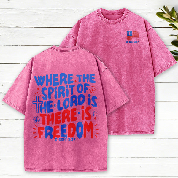 Spirit Of The Lord Christian Washed T-Shirt