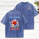 250 Years America Faith Freedom Family Christian Washed T-Shirt