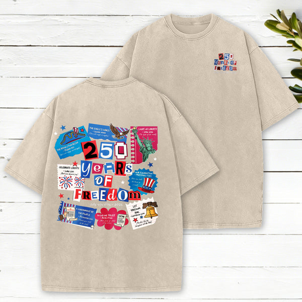 250 Years Of Freedom Christian Washed T-Shirt