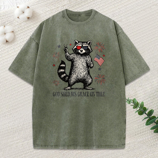 God Shed His Grace On Thee Christian Washed T-Shirt