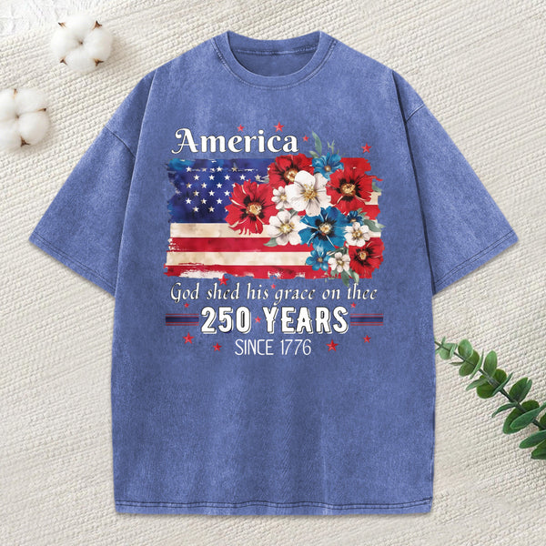 God Shed His Grace On Thee Christian Washed T-Shirt