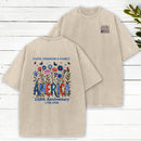 Faith Freedom And Family Christian Washed T-Shirt