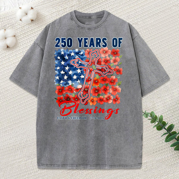 250 Years Of Blessings Christian Washed T-Shirt