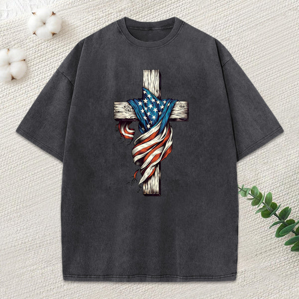 Cross Christian Washed T-Shirt