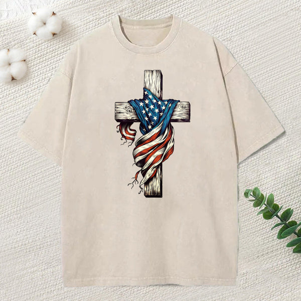 Cross Christian Washed T-Shirt