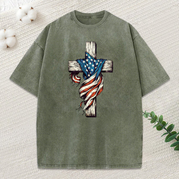 Cross Christian Washed T-Shirt