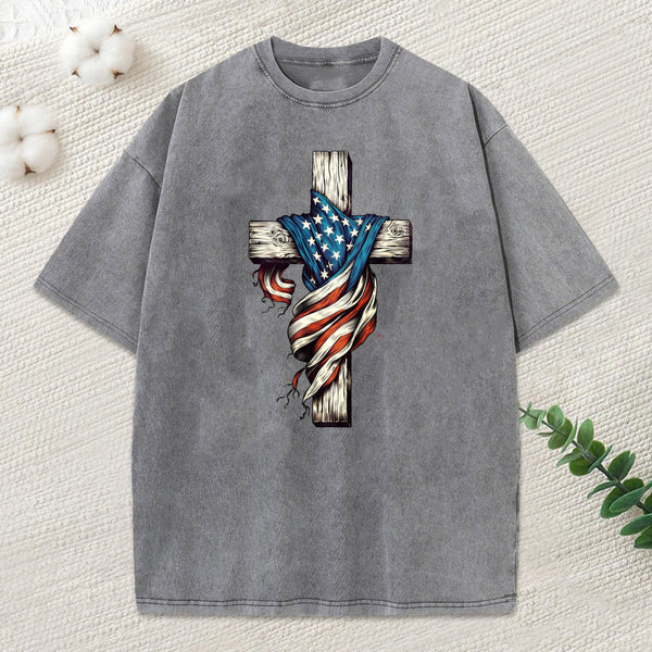 Cross Christian Washed T-Shirt