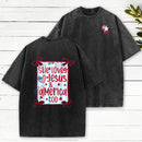She Loves Jesus And America Too Christian Washed T-Shirt