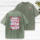 She Loves Jesus And America Too Christian Washed T-Shirt