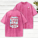 She Loves Jesus And America Too Christian Washed T-Shirt