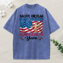 Salute The Flag Honor The Cross Christian Washed T-Shirt
