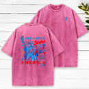 She Loves Jesus And America Christian Washed T-Shirt
