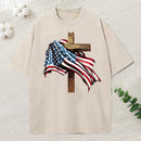 Cross Flag Christian Washed T-Shirt
