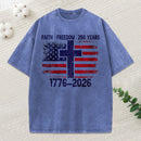 Faith Freedom Chrsitian Washed T-Shirt