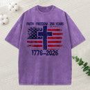 Faith Freedom Chrsitian Washed T-Shirt