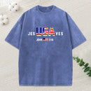 Jesus Saves Usa Christian Washed T-Shirt