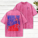 Where The Spirit Of The Lord Christian Washed T-Shirt