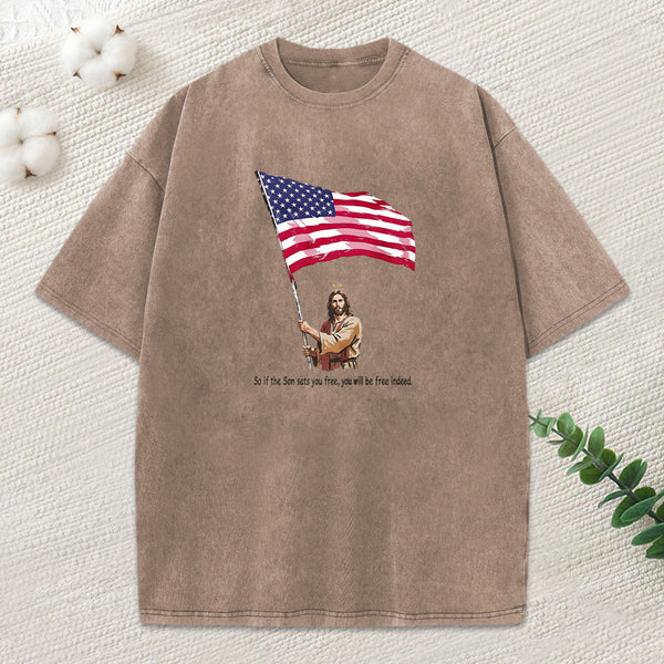 Free Indeed Christian Washed T-Shirt