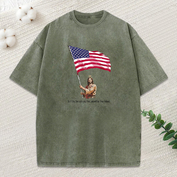 Free Indeed Christian Washed T-Shirt
