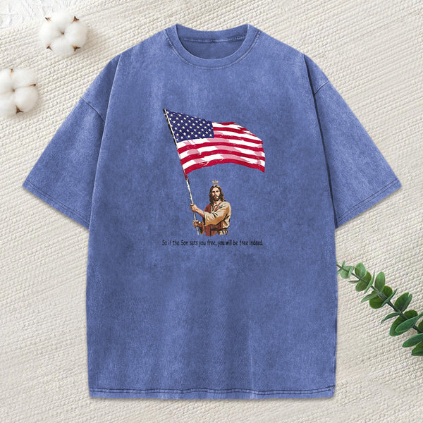 Free Indeed Christian Washed T-Shirt