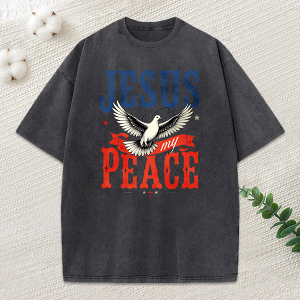 Jesus Is My Peace Christian Washed T-Shirt