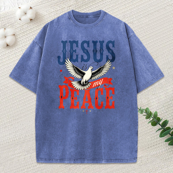Jesus Is My Peace Christian Washed T-Shirt