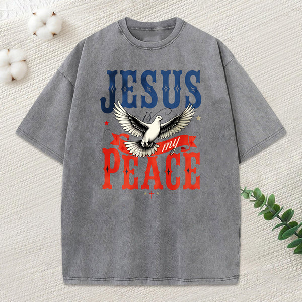 Jesus Is My Peace Christian Washed T-Shirt
