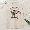 Off To Celebreate Freedom Praise The Lord Christian Washed T-Shirt