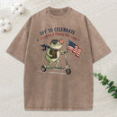 Off To Celebreate Freedom Praise The Lord Christian Washed T-Shirt