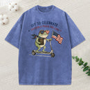 Off To Celebreate Freedom Praise The Lord Christian Washed T-Shirt
