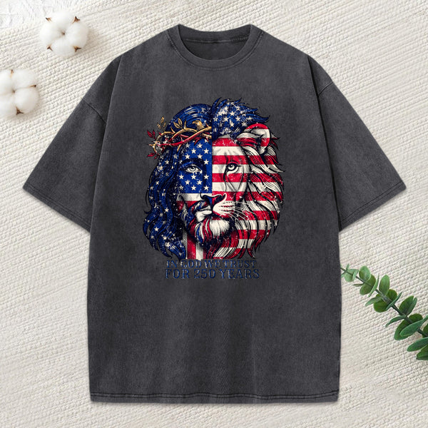 In God We Trust For 250 Years Christian Washed T-Shirt