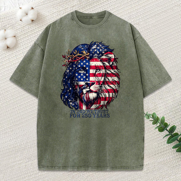 In God We Trust For 250 Years Christian Washed T-Shirt