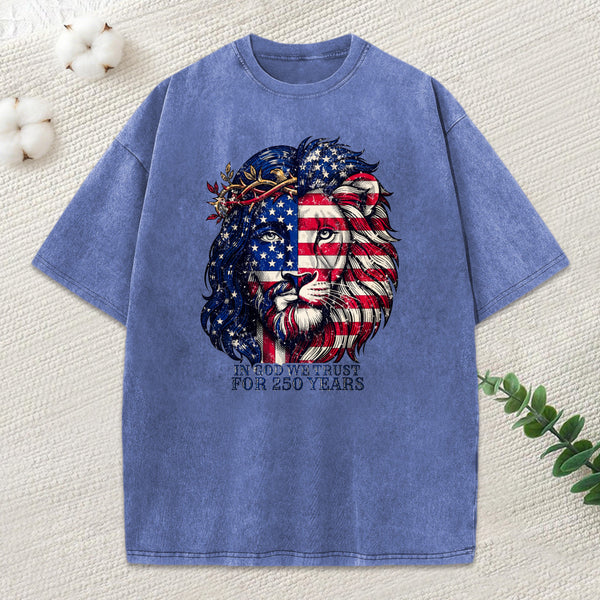 In God We Trust For 250 Years Christian Washed T-Shirt