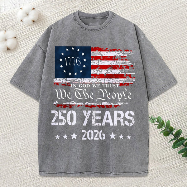 We The People In God We Trust Christian Washed T-Shirt