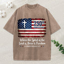 Where The Spirit Of The Lord Is Christian Washed T-Shirt
