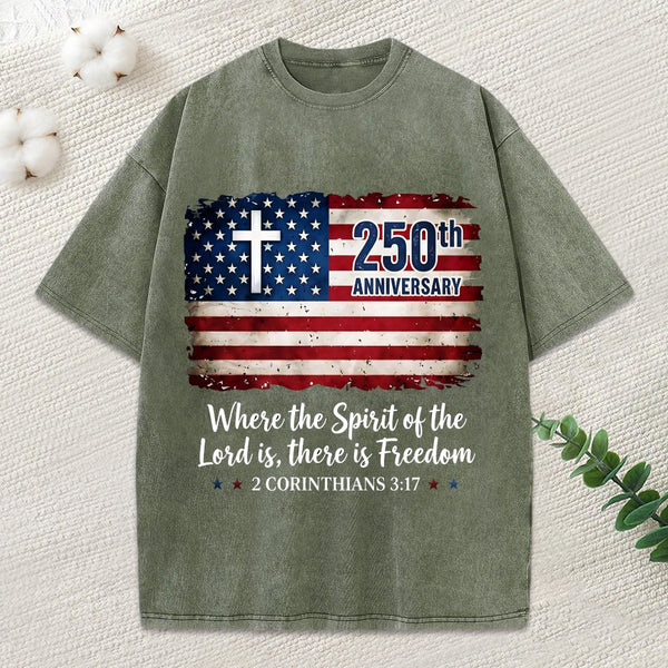 Where The Spirit Of The Lord Is Christian Washed T-Shirt