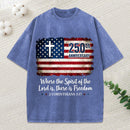 Where The Spirit Of The Lord Is Christian Washed T-Shirt