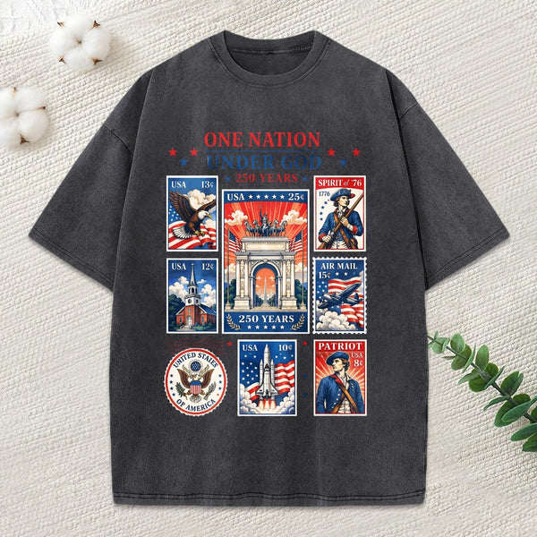 One Nation Under God Christian Washed T-Shirt