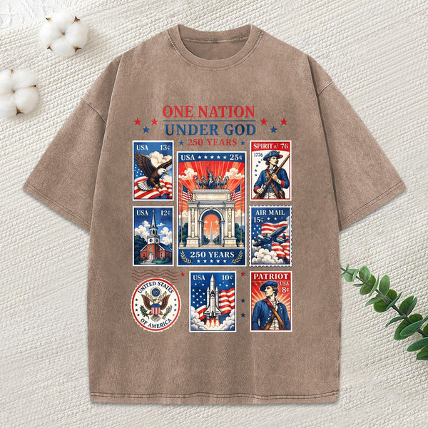 One Nation Under God Christian Washed T-Shirt
