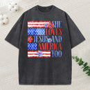 She Loves Jesus And America Too Christian Washed T-Shirt